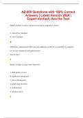 AZ-900 Questions with 100% Correct Answers | Latest Version 2024 | Expert Verified | Ace the Test