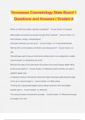 Tennessee Cosmetology State Board 1 Questions and Answers | Graded A