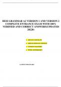 HESI GRAMMAR A2 VERSION 1 AND VERSION 2  COMPLETE ENTRANCE EXAM WITH 100%  VERIFIED AND CORRECT ANSWERS(UPDATED  20220