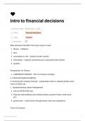 Financial Decision making notes - lecture 1-2