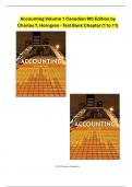 Accounting Volume 1 Canadian 9th Edition By Charles T. Horngren - Test Bank Chapter (1 to 11)
