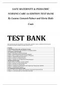 TEST BANK FOR SAFE MATERNITY & PEDIATRIC NURSING CARE 1st EDITION BY LUANNE LINNARD-PALMER & GLORIA HAILE COATS