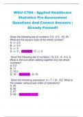 WGU C784 - Applied Healthcare  Statistics Pre-Assessment Questions And Correct Answers |  Already Passed!!