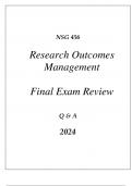 (UOP) NSG 456 RESEARCH OUTCOMES MANAGEMENT COMPREHENSIVE FINAL EXAM
