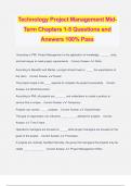 Technology Project Management Mid- Term Chapters 1-5 Questions and Answers 100% Pass