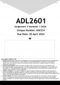 ADL2601 Assignment 2 (ANSWERS) Semester 1 2024 - DISTINCTION GUARANTEED