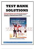 TEST BANK SOLUTIONS-Edelman& Kudzma’s Canadian Health Promotion Throughout the Life Span,1st Canadian Edition /Chapters 1-25/Shannon Dames (2020)/COMPLETE GUIDE