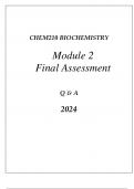 CHEM210 BIOCHEMISTRY MODULE 2 AQUESOUS SOLUTIONS COMPREHENSIVE FINAL ASSESSMENT