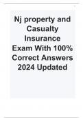 Nj property and Casualty Insurance Exam With 100% Correct Answers 2024 Updated