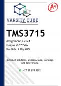 TMS3715 Assignment 2 (DETAILED ANSWERS) 2024 - DISTINCTION GUARANTEED