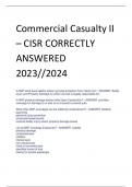 Commercial Casualty II  – CISR CORRECTLY  ANSWERED  2023//2024