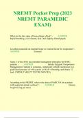 NREMT Pocket Prep (2023 NREMT PARAMEDIC EXAM)