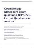 Cosmetology  State board exam  questions 100% Pass Correct Questions and  Answers