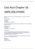 Cost Acct Chapter 16 100% SOLUTIONS