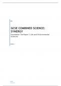 AQA   GCSE COMBINED SCIENCE: SYNERGY Foundation Tier	Paper 1 Life and Environmental Sciences   QUESTION PAPER FOR JUNE  2023