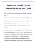 Quality Assurance (QA) Program Question and Answer 100% Correct