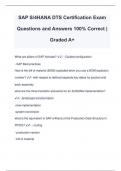 SAP S/4HANA DTS Certification Exam Questions and Answers 100% Correct | Graded A+
