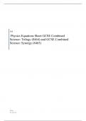 AQA   Physics Equations Sheet GCSE Combined Science: INSERT FOR JUNE 2023