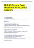 MLPAO Review Exam Questions with Correct Answers