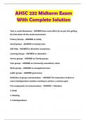AHSC 232 Midterm Exam With Complete Solution