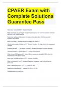 CPAER Exam with Complete Solutions Guarantee Pass