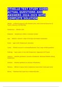 OTHELLO TEST STUDY GUIDE ACTUAL QUESTIONS AND ANSWERS 2024-2025 WITH COMPLETE SOLUTION