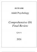 (WGU D569) HLTH 4300 ADULT PSYCHOLOGY COMPREHENSIVE OA FINAL REVIEW 2024