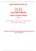 Solutions Manual for Accounting 9th Canadian Edition (Volume 1) By Charles Horngren, Walter Harrison (All Chapters, 100% Original Verified, A+ Grade)