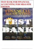 FINANCIAL ACCOUNTING FOR MBAS 8TH EDITION EASTON TEST BANK