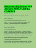 BEST REVIEW NR602-Final Questions and  Answers 100% VERIFIED  CORRECT