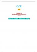 OCR 2023 Biology A H420/01: Biological processes A Level Question Paper & Mark Scheme (Merged)