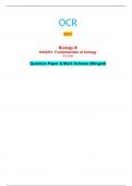 OCR 2023 Biology B H422/01: Fundamentals of biology A Level Question Paper & Mark Scheme (Merged)