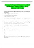 Nursing Fundamentals final exam test bank questions (1st Semester) with Correct Solutions 2024 Update