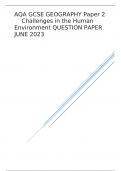 AQA GCSE GEOGRAPHY Paper 2 Challenges in the Human Environment QUESTION PAPER JUNE 2023