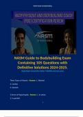 NASM Guide to Bodybuilding Exam Containing 105 Questions with Definitive Solutions 2024-2025. Contains Terms like: Three Types of Muscle - Answer: 1. Skeletal 2. Cardiac 3. Smooth