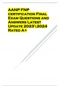 AANP FNP certification Final Exam Questions and Answers Latest Update 20232024 Rated A+