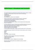 CSFA Exam 1 Questions and Answers / Graded A