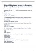 Biol 203 Final part 1 Accurate Questions & Answers(Scored A)