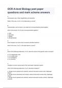 OCR A-level Biology past paper questions and mark scheme answers