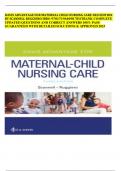 DAVIS ADVANTAGE FOR MATERNAL CHILD NURSING CARE 3RD EDITION BY SCANNELL RUGGIERO ISBN: 978171964098 TESTBANK COMPLETE UPDATED QUESTIONS AND CORRECT ANSWERS 100% PASS GUARANTEED WITH DETAILED SOLUTIONS & APPROVED 2023
