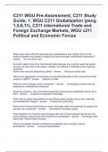 C211 WGU Pre-Assessment, C211 Study Guide, 1. WGU C211 Globalization (peng 1,5,6,11), C211 International Questions and Answers Graded A+ 