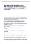 BIOL228 Past EXAM QUESTIONS - MULTICHOICES (2023 + 2022 + 2021 + 2020) QUESTIONS WITH COMPLETE ANSWERS.