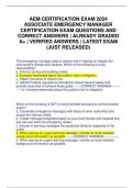 AEM CERTIFICATION EXAM 2024 ASSOCIATE EMERGENCY MANAGER CERTIFICATION EXAM QUESTIONS AND CORRECT ANSWERS | ALREADY GRADED A+ | VERIFIED ANSWERS | LATEST EXAM (JUST RELEASED)