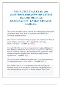 NBME CBSE REAL EXAM 200 QUESTIONS AND ANSWERS