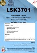 LSK3701 Assignment 2 (COMPLETE ANSWERS) 2024 (203452) - DUE 7 July 2024 