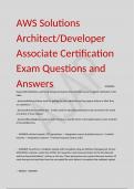 AWS Solutions Architect/Developer Associate Certification Exam Questions and Answers        