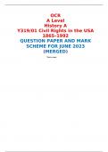 OCR A Level History A Y319/01 Civil Rights in the USA 1865–1992 QUESTION PAPER AND MARK SCHEME FOR JUNE 2023 (MERGED) 