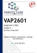 VAP2601 Assignment 2 (DETAILED ANSWERS) 2024 - DISTINCTION GUARANTEED