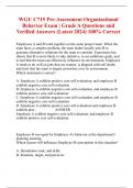 WGU C715 Pre-Assessment Organizational Behavior Exam | Grade A Questions and Verified Answers (Latest 2024) 100% Correct
