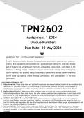TPN2602 Assignment 1 (ANSWERS) 1 2024 - DISTINCTION GUARANTEED